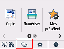 Écran ACCUEIL : sélectionnez Connexion sans fil
